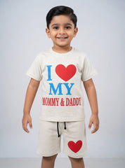Boys I Love Mommy Daddy Short Set