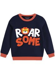 Navy Blue " Roar Some Tiger " Fleece Sweatshirt