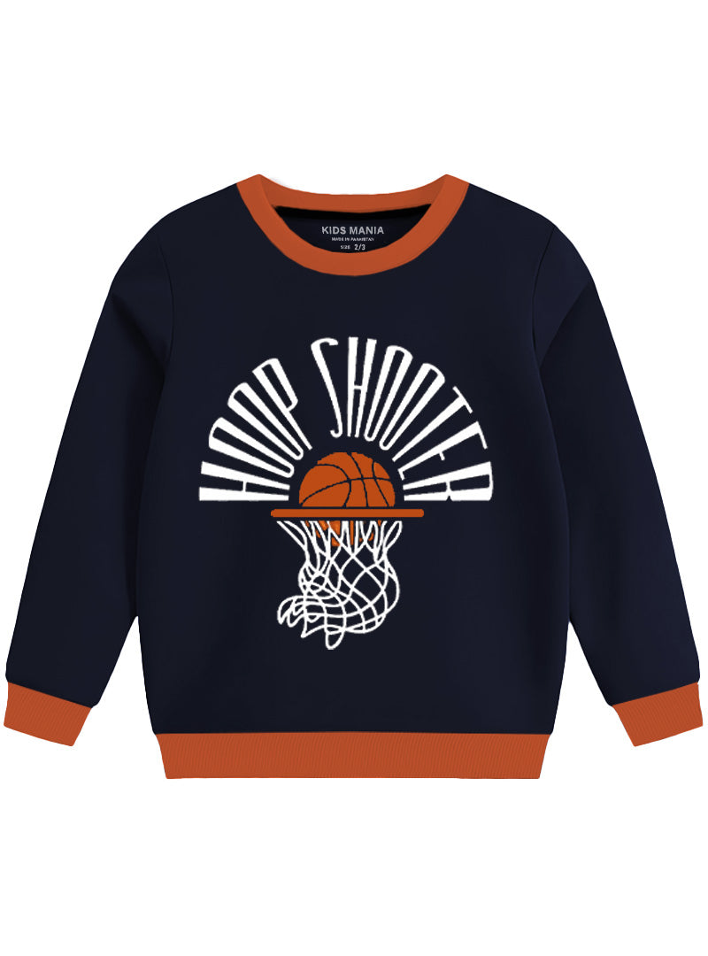 Navy " Hoop Shooter " Graphic Sweatshirt