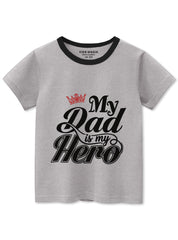 Daddy's Hero T-Shirt For Boys Silver