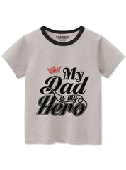 Daddy's Hero T-Shirt For Boys Grey