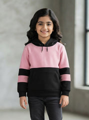 Pink Contrast Kids Hoodie