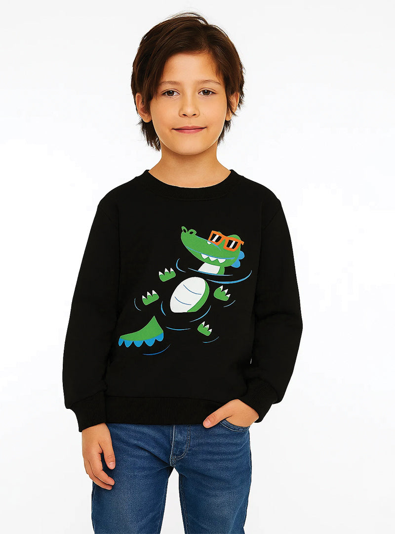  Swimming Crocodile Design Sweatshirts For Boys 