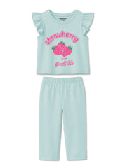 Girls Strawberry Sweet Sleeveless Co ord Set