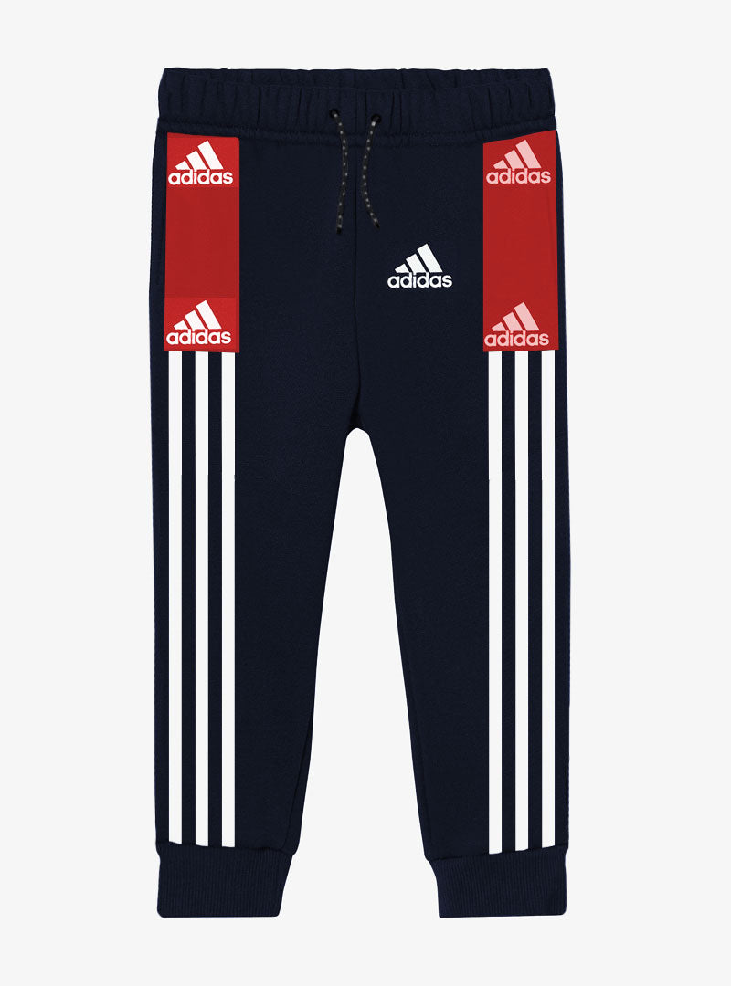 Boys Tracksuit - Navy & Red With White Stripes