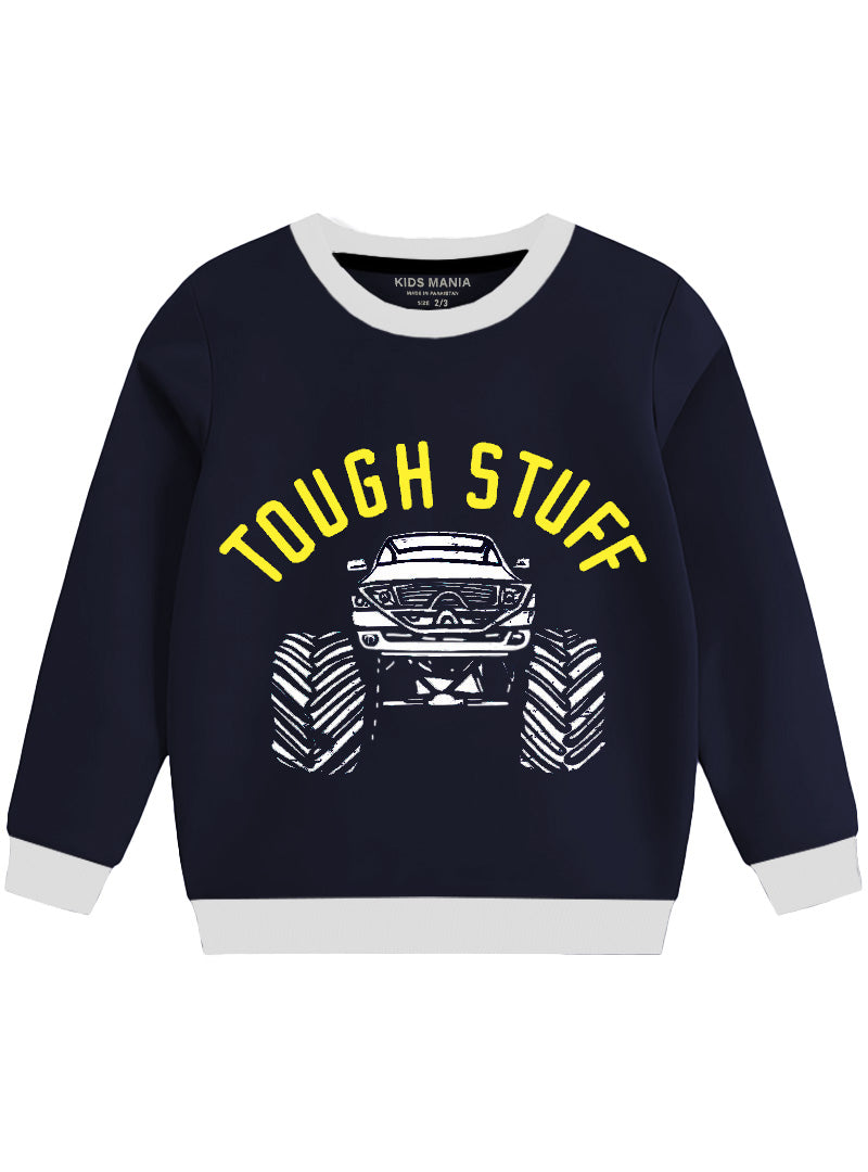 Navy " Tough Stuff " Children's Fleece Sweatshirt