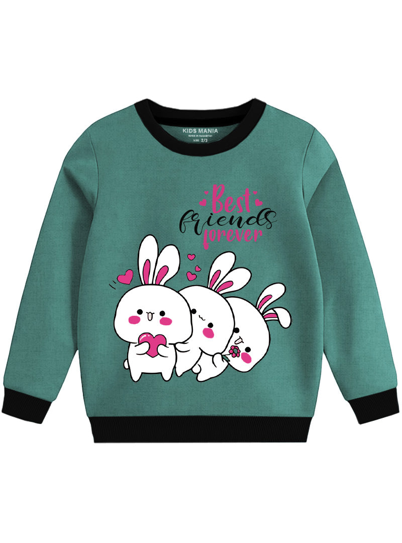 Girls Round Neck Sweatshirt Best Friends Forever