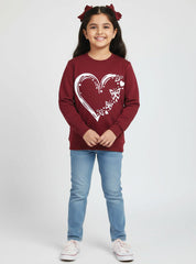 Girls Butterfly Heart Fleece Sweatshirt