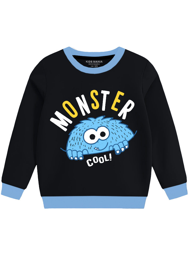 Cool Monster Cartoon Print Sweatshirt