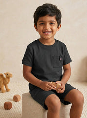 Boys Black Pocket Style Co Ord Set