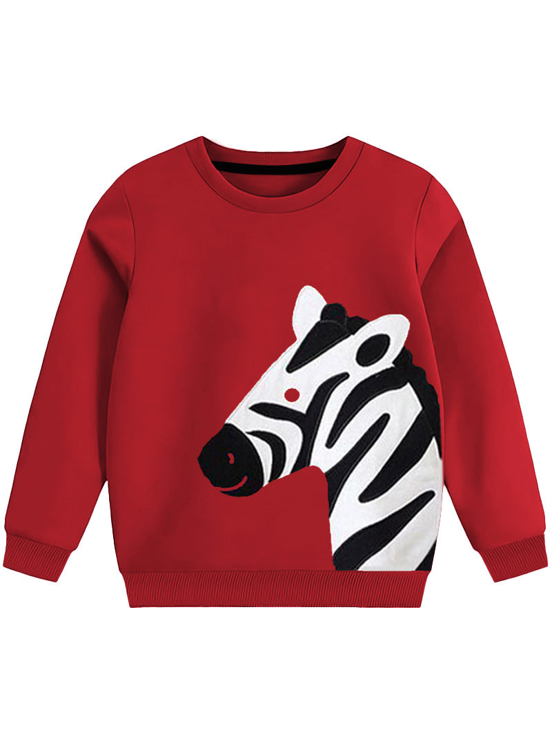 Red Zebra Printed Sweatshirt