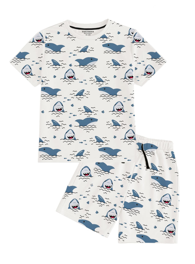 cotton Co ord Sets in Bondi blue, white