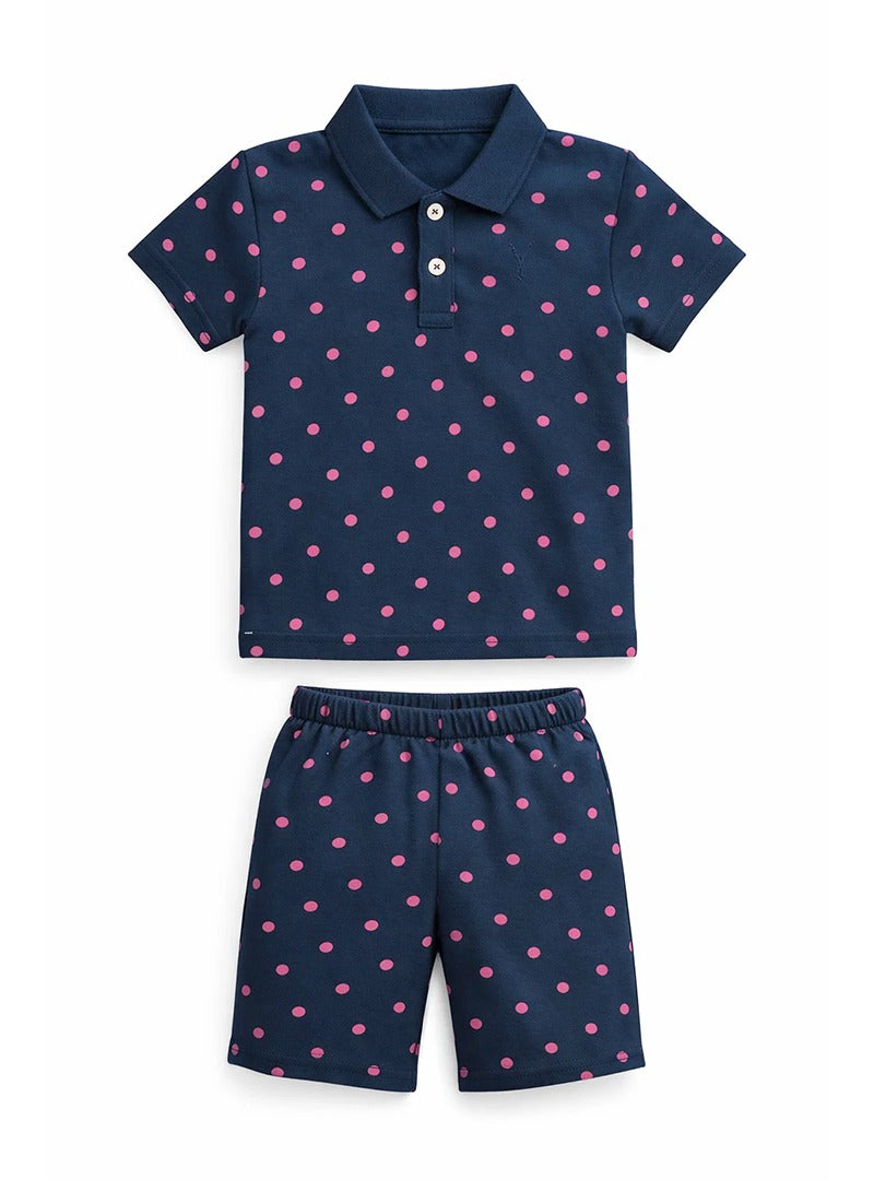 Navy Blush Dot Co ord Set