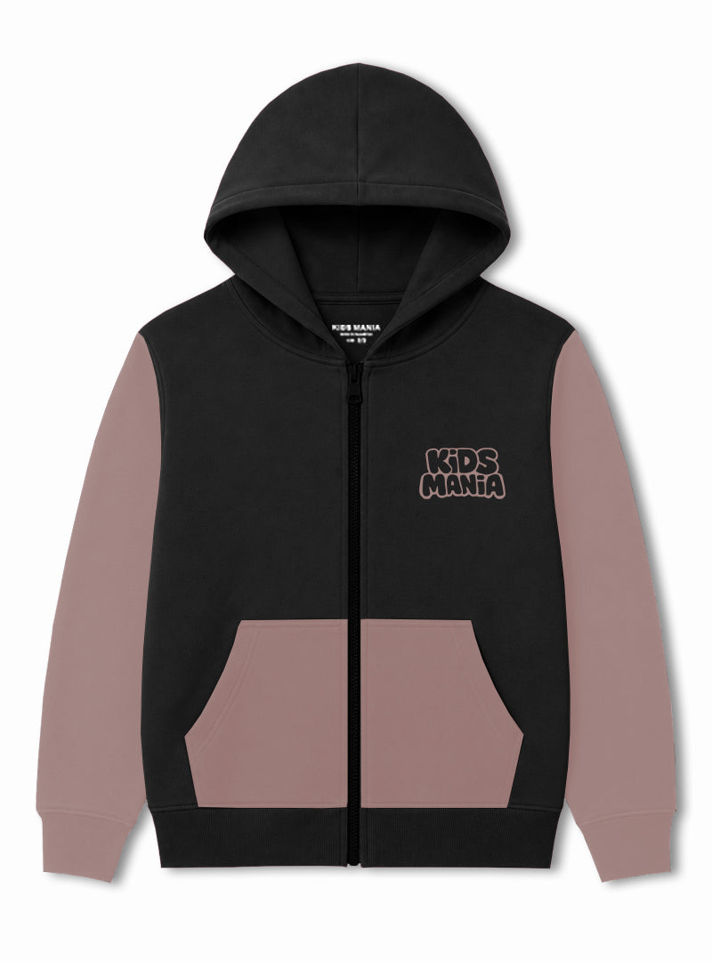Black & Blush Boys Zip Hoodie