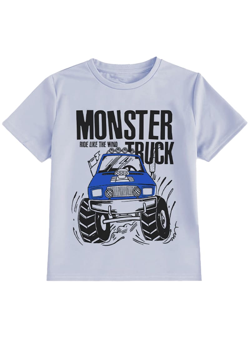 Monster Truck Breathable T-Shirt For Kids