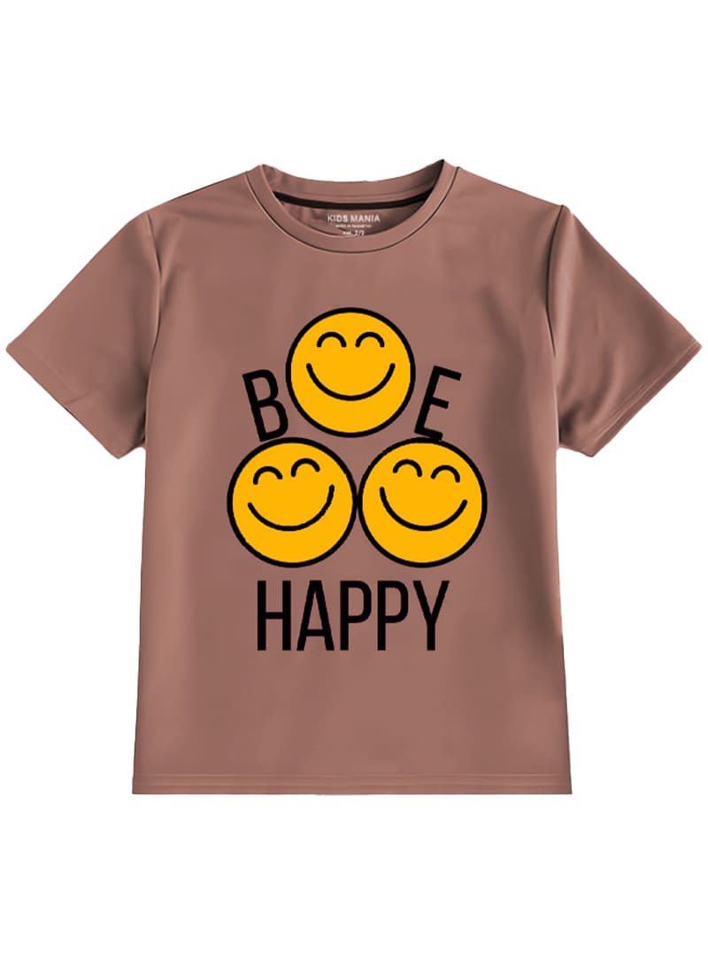 Be Happy Round Neck Kids T-Shirt