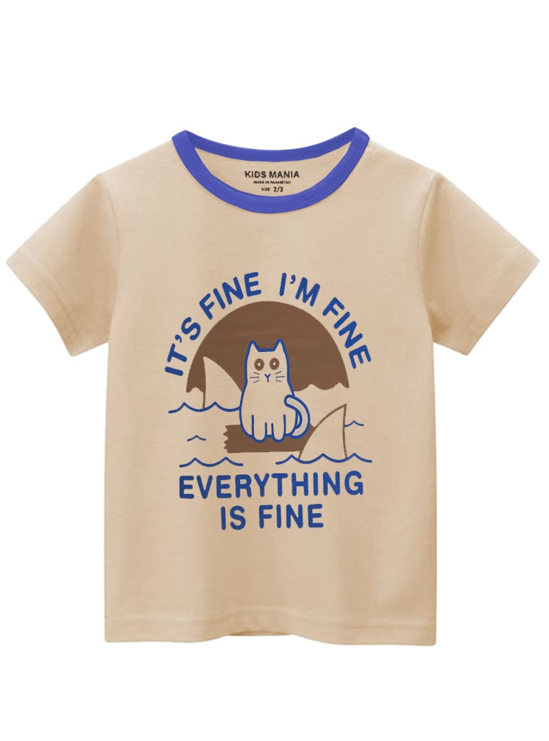 KIDS T-SHIRT IT'S FINE I'M EVERYTHING IS FINE