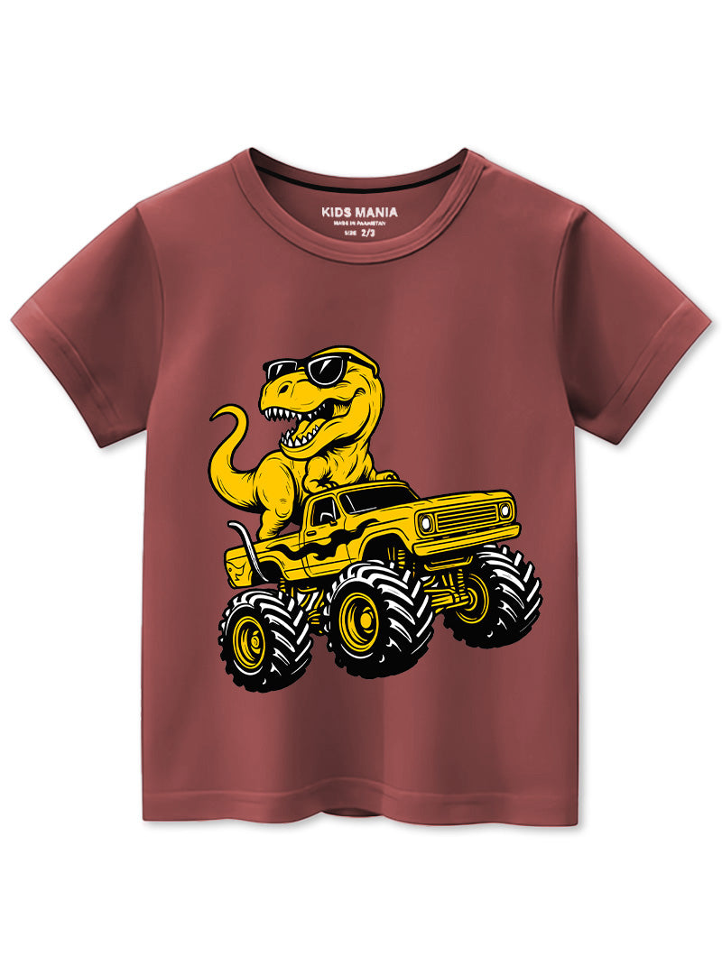 Boys Dino Monster Ride Graphic Tee