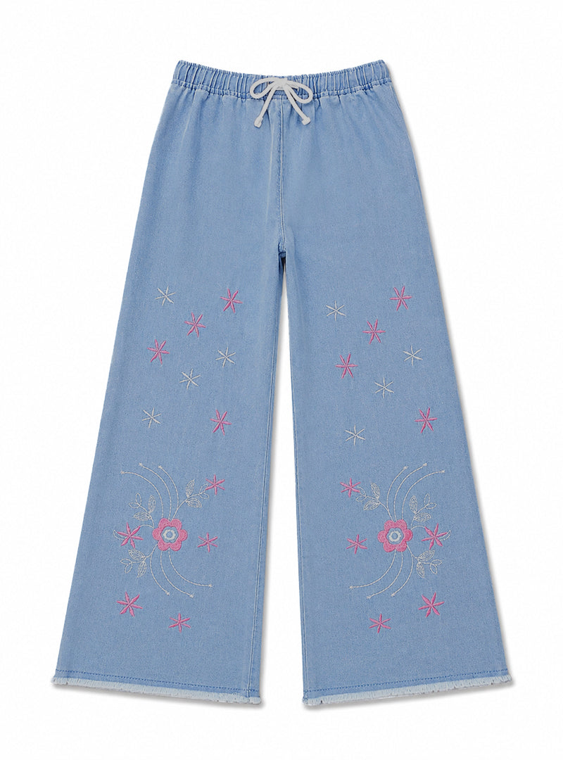 Girls Wide-Leg Denim Rosy Sky