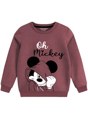 Oh Hey Stylish Mickey Printing Fleece Sweatshirt