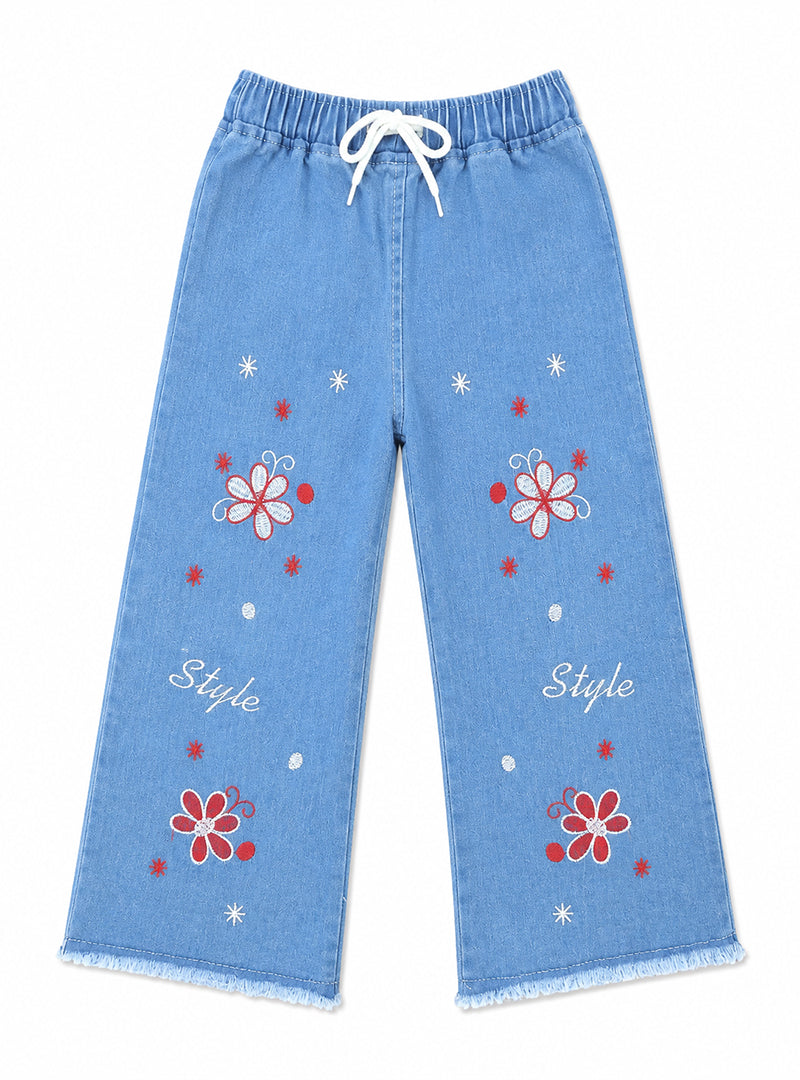 Girls Wide-Leg Jeans Ruby Bloom
