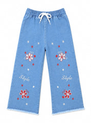 Girls Wide-Leg Jeans Ruby Bloom