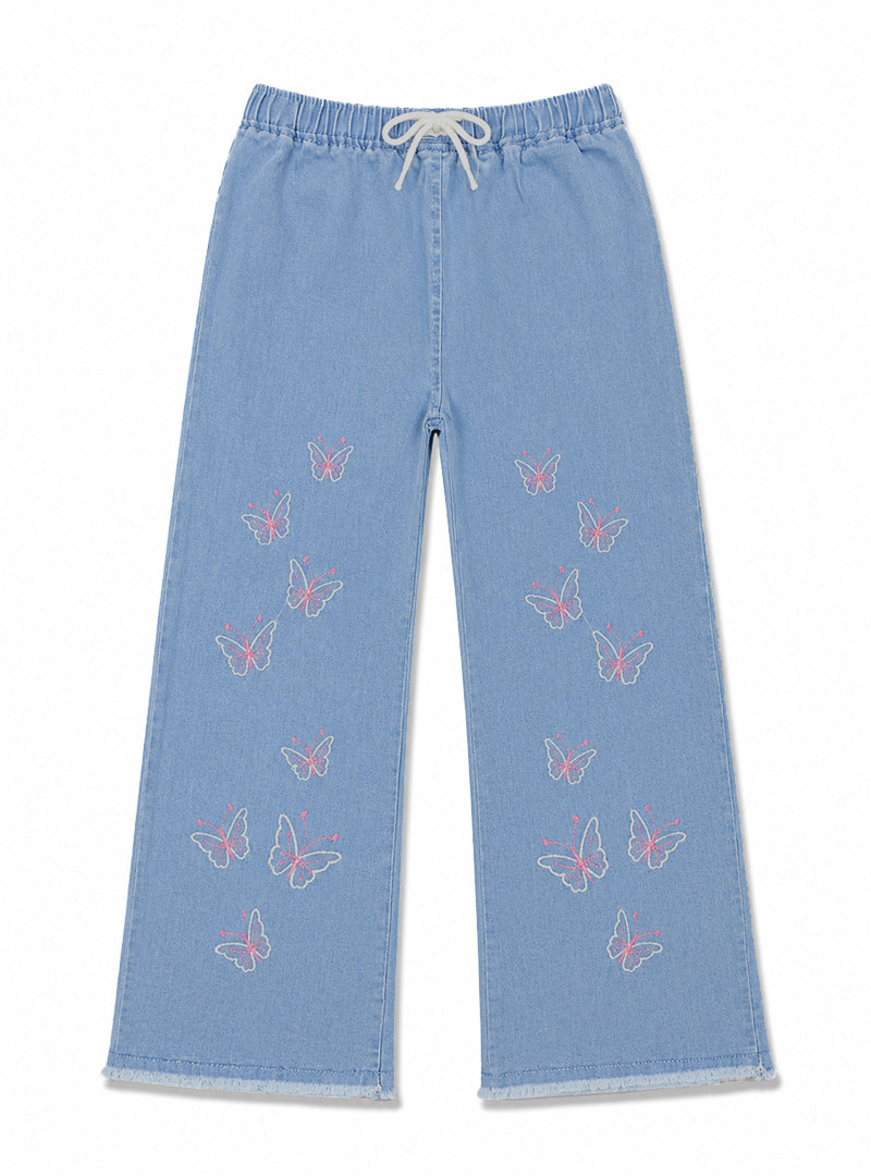 Girls Wide-Leg Jeans Butterfly Whisper