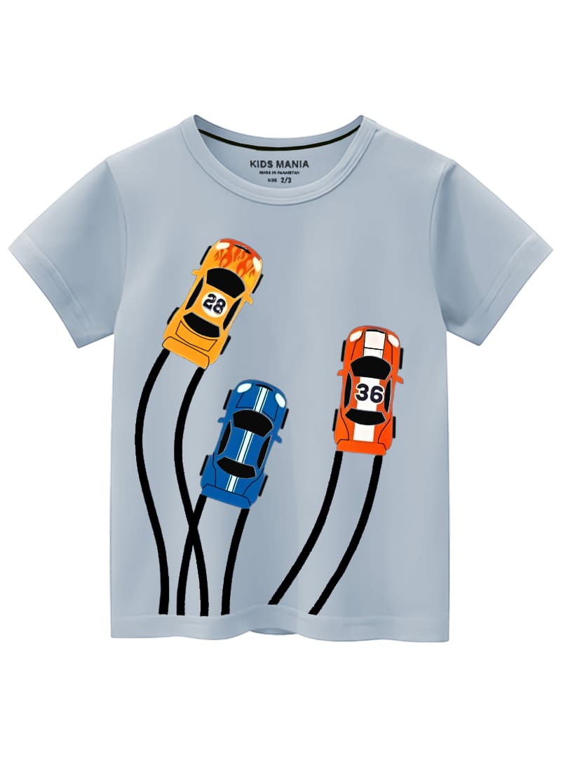 Boys Racing Car Printed T-Shirt