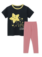 Girls Set Little Star Printed