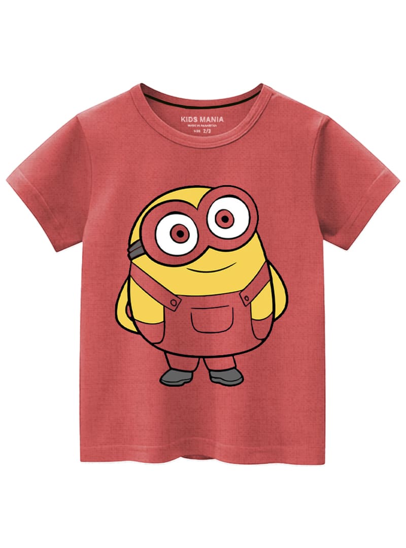 Minion Cartoon Print T-Shirt for Kids