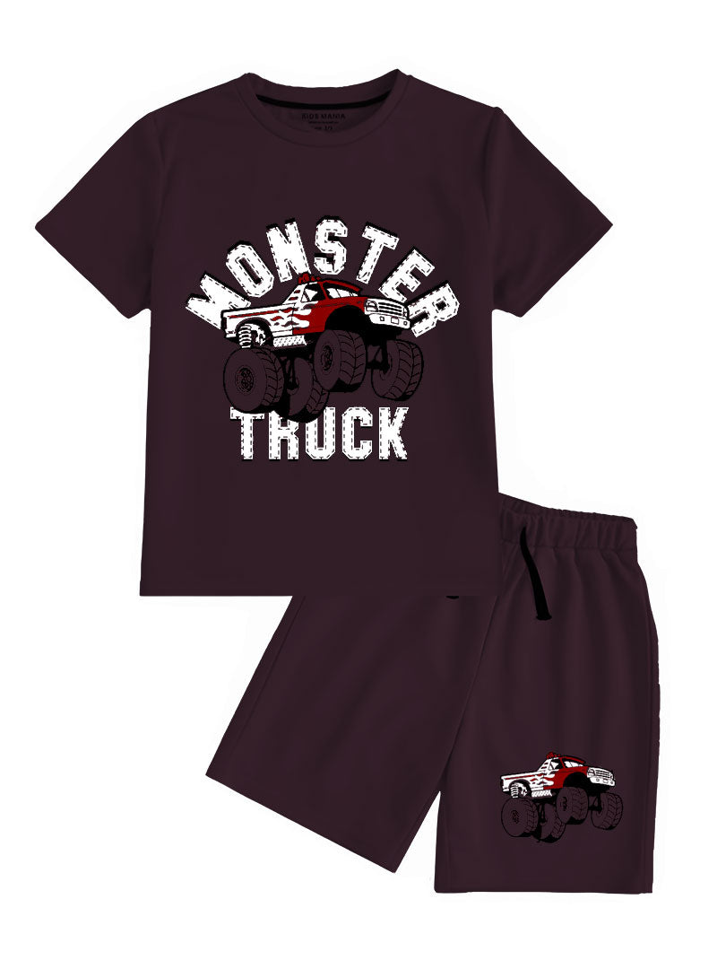 Breathable kids summer shorts set

