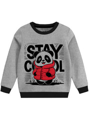 Stay Cool Panda Round Neck Fleece Sweatshirt