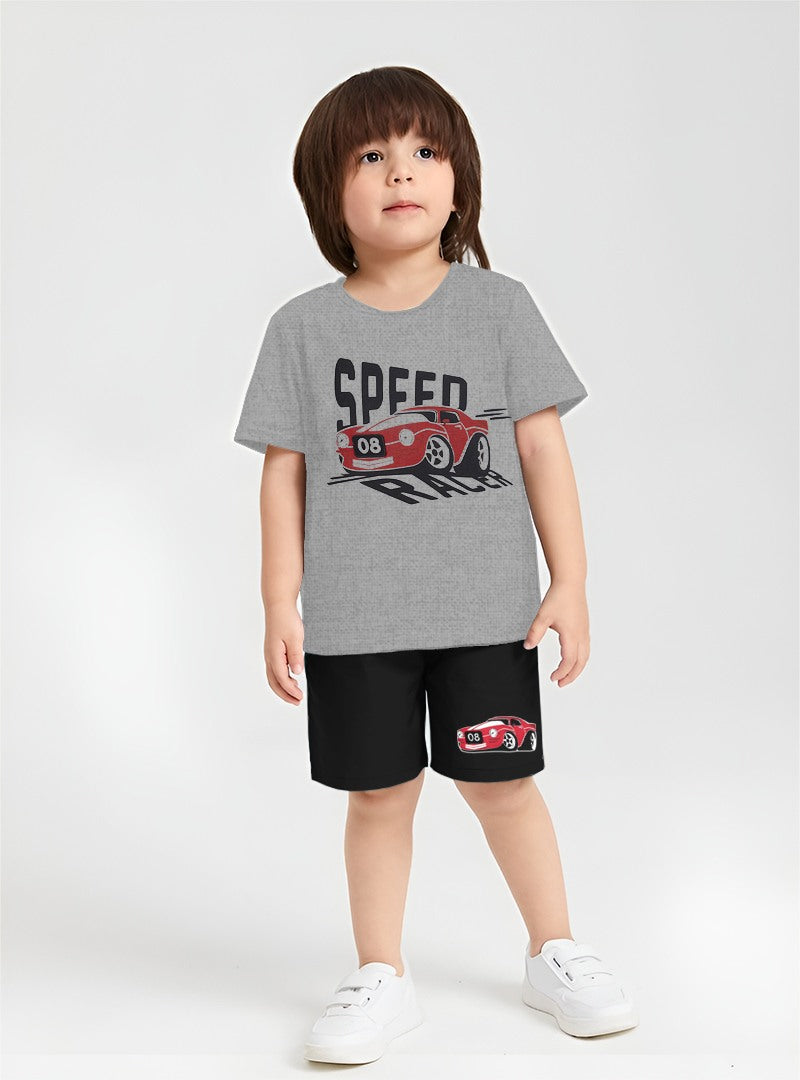 Speed Racer Summer Cotton Shorts Set For Kids