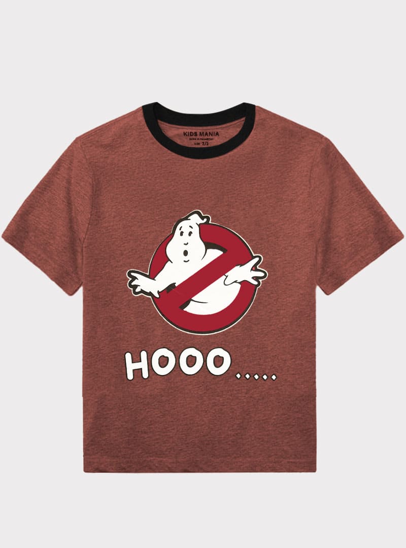 BOYS T-SHIRT GHOST HOOO BUSTER PRINTED CARTOON