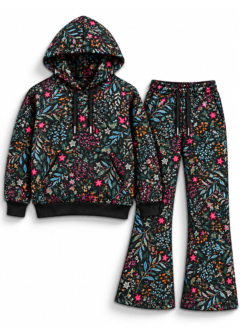Girls Winter Hoodie Set Setids’ Twilight Bloom