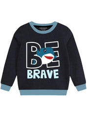 Kids Winter Sweatshirt - Be Brave Shark