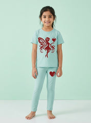 Girls Fairy Heart Trouser Set
