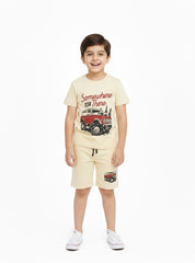 Boys Somewhere Out There T Shirt Shorts Set