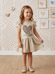 Girls Leopard Heart Love Frock