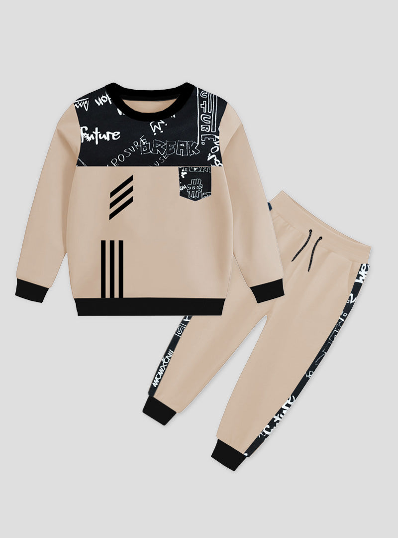 Children's Winter Tracksuit - Skin & Black Panel