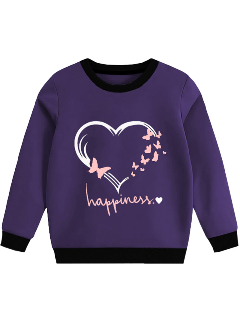 Children's Round Neck Sweatshirt - Happiness