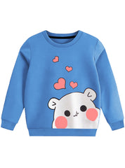 Kids Crew Neck Cute Bear Sweatshirt