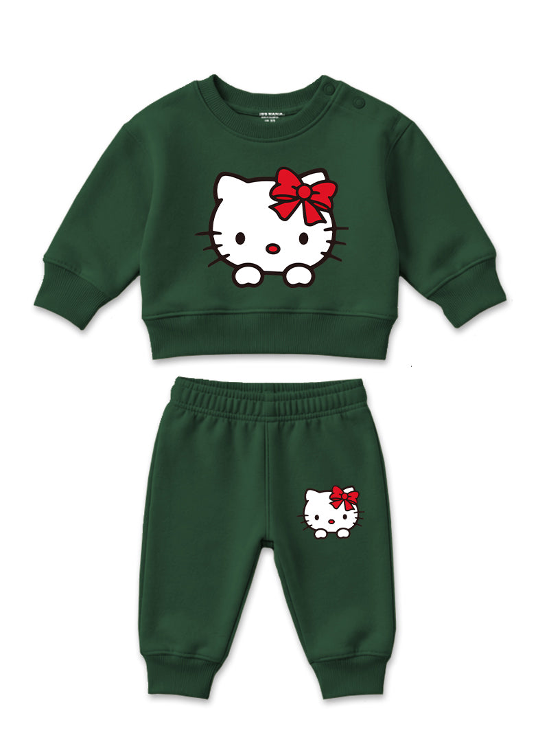 Toddler Winter Set Evergreen Kitty Bow
