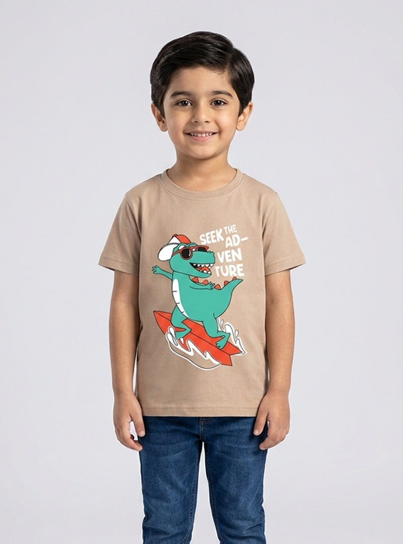 Boys Seek The Adventure Dino T-Shirt
