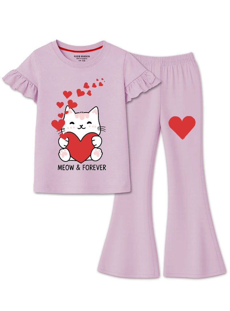 Girls Meow Love Co-Ord Set