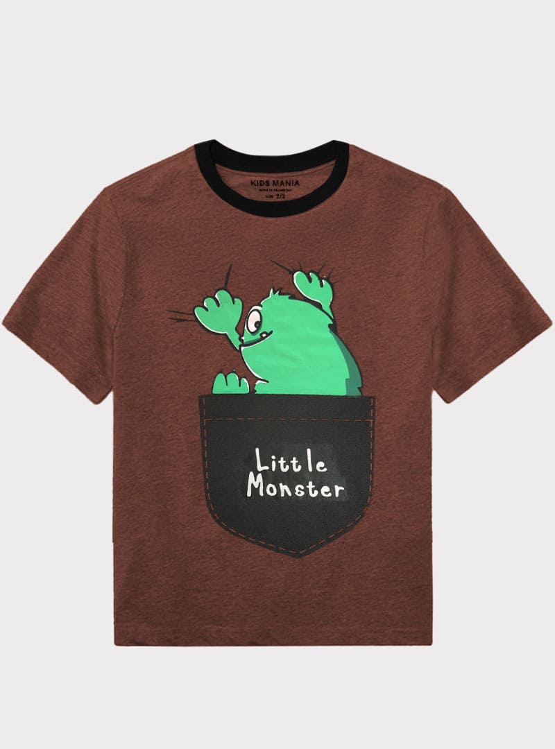 BOYS T-SHIRT ROUND NECK LITTLE MONSTER