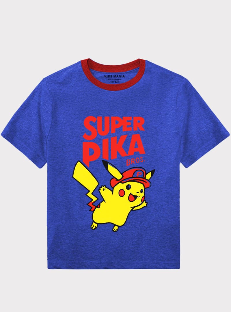 BOYS T-SHIRT SUPER PIKA CARTOON