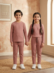 Kids Blush Ribbed Lounge Set