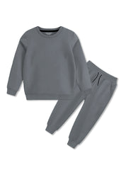 Classic Grey Winter Wear Tracksuit For Boys