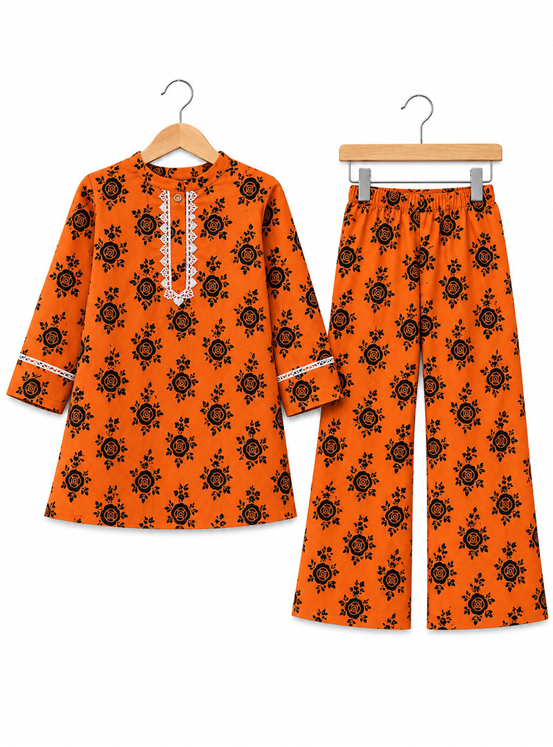 Girls 2-Piece Suit Orange Petal